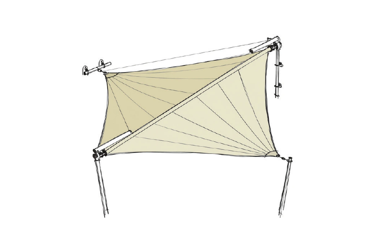 HTC II HOTEND retractable sail technical sketch