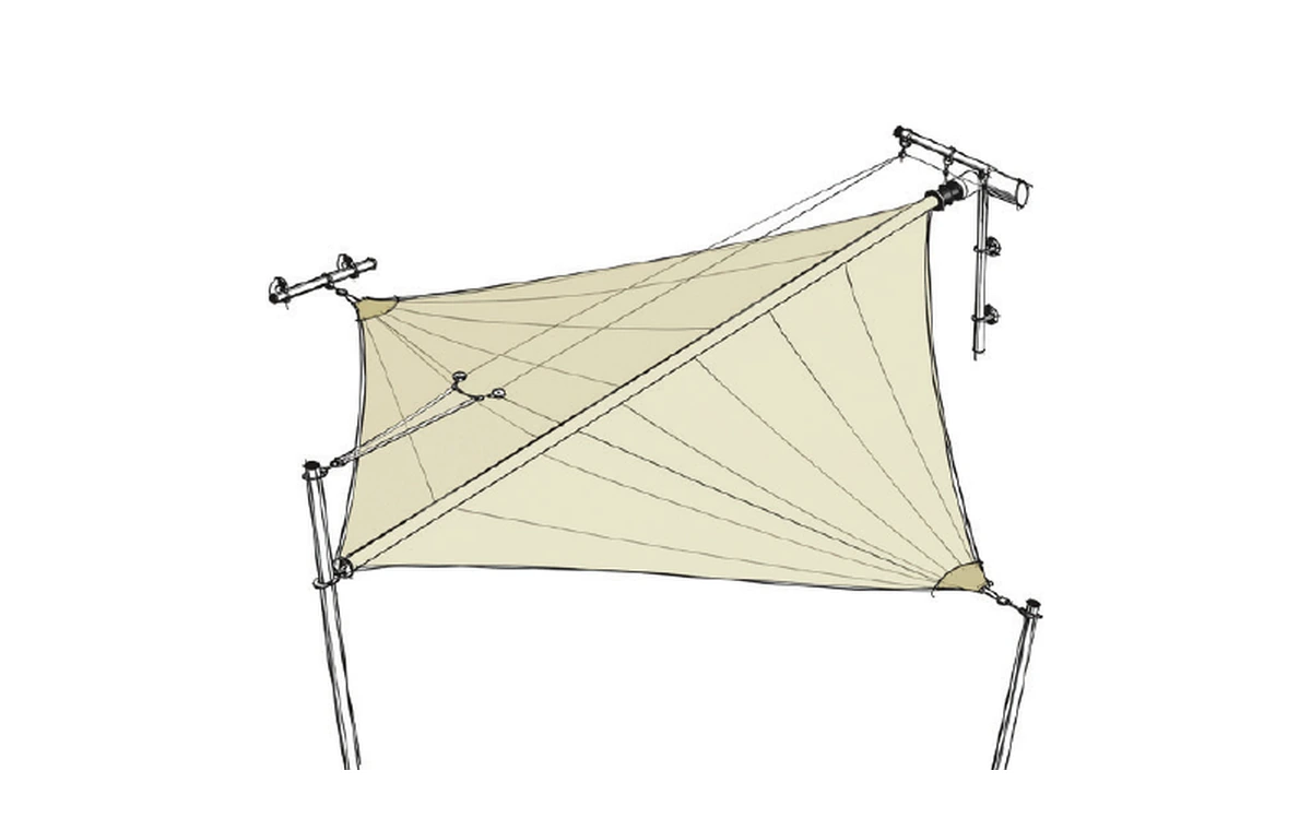 HTS-AL HOTEND retractable sail technical sketch