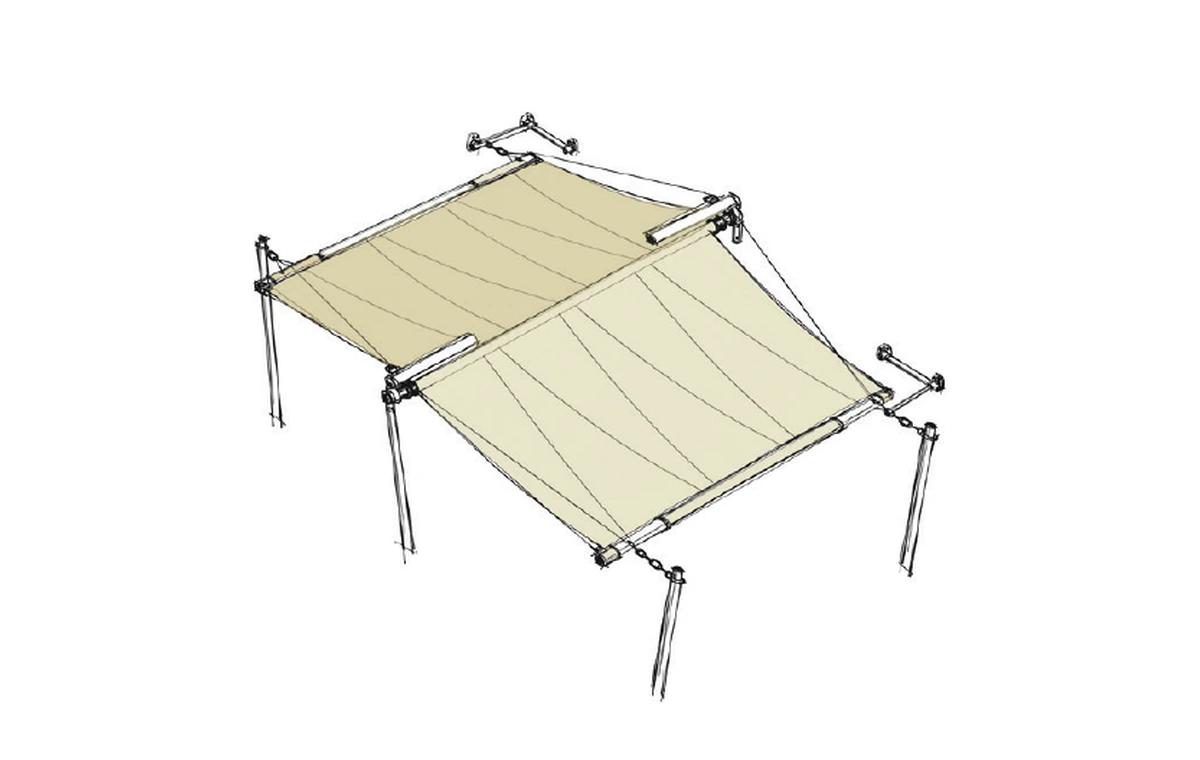HTV II HOTEND retractable sail technical sketch